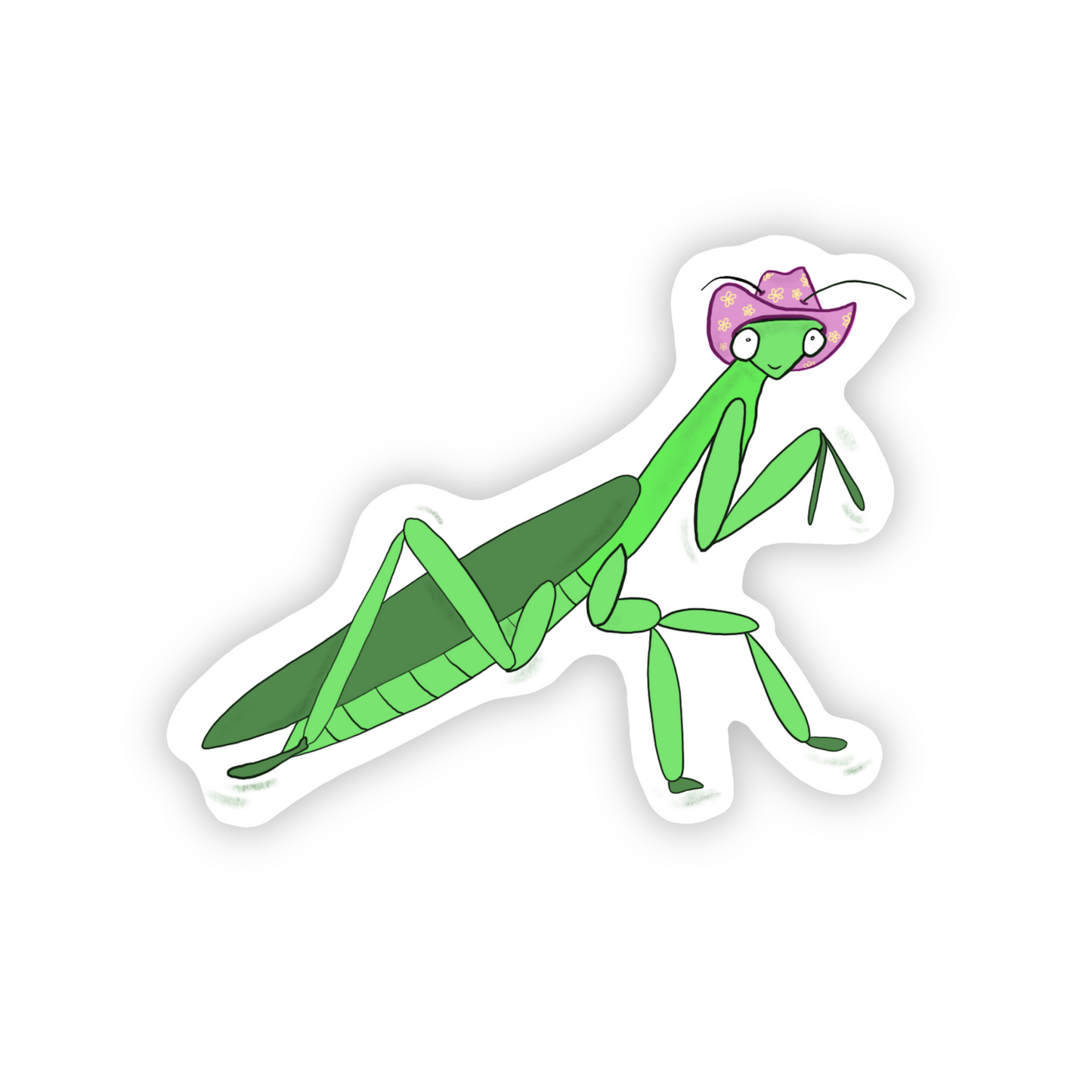 Mantis with a Cowboy Hat Sticker