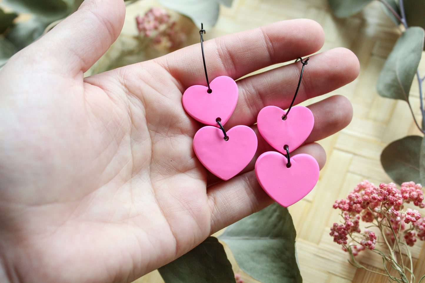 Be my Valentine Collection - Pink Heart Double Dangles