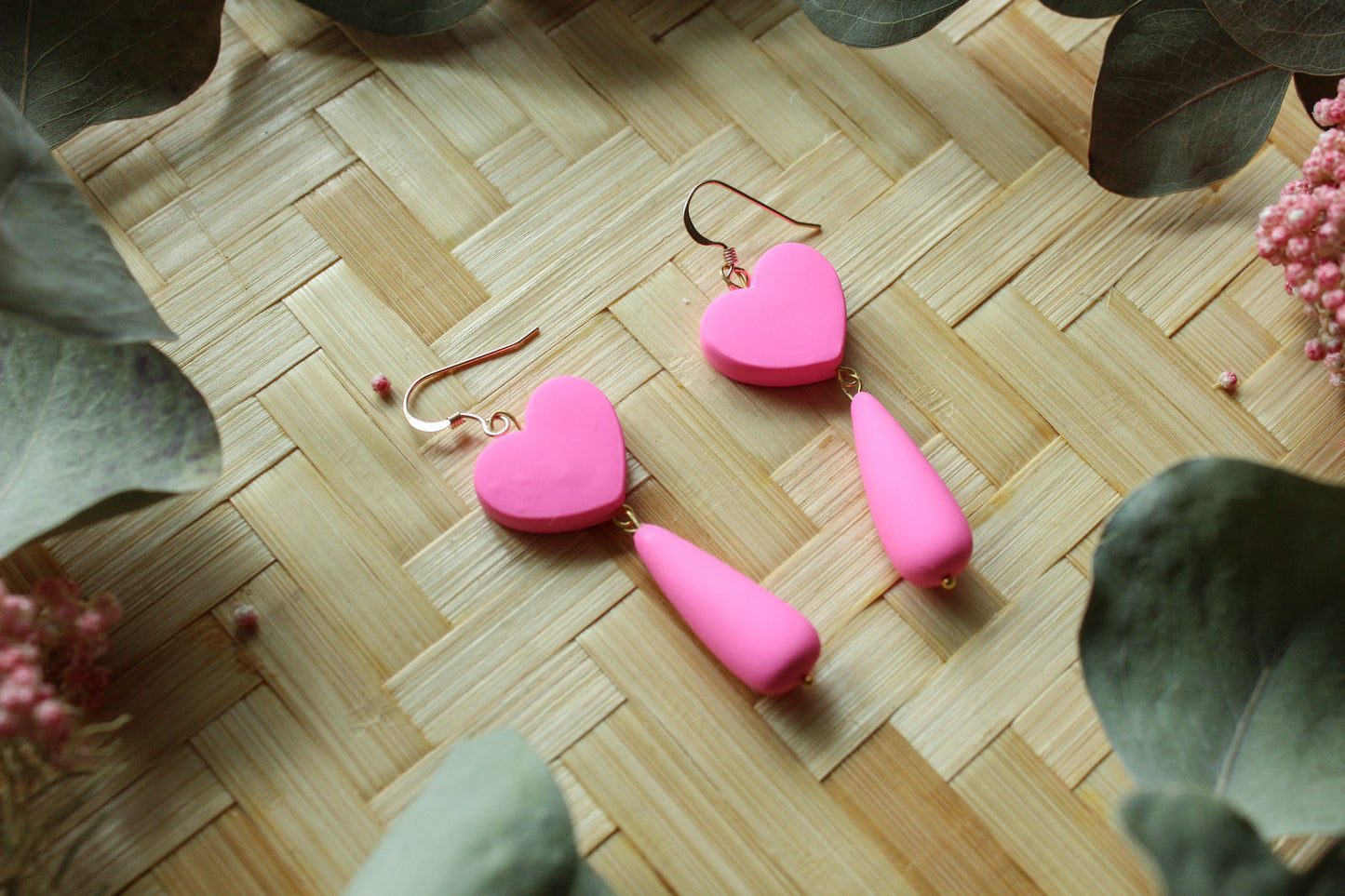 Be my Valentine Collection - Pink Heart Dangles