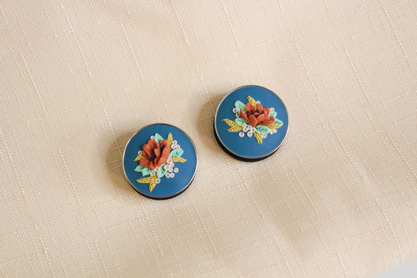 Gauges - Blue & Orange Florals