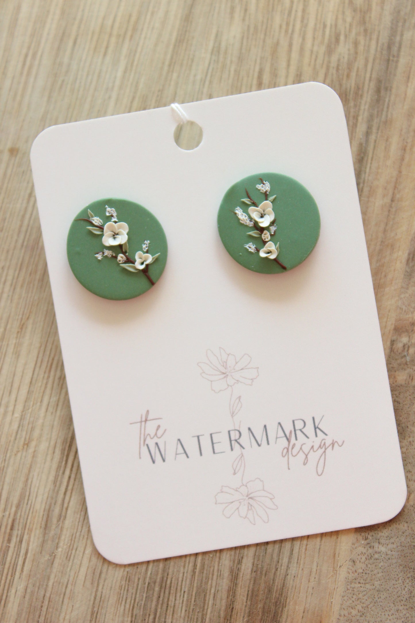 Emerald Florals - Circle Studs