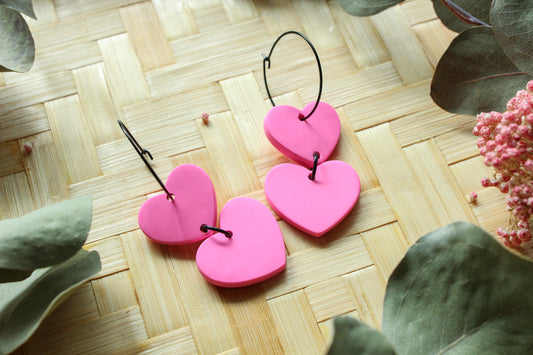 Be my Valentine Collection - Pink Heart Double Dangles