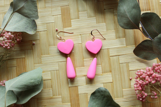 Be my Valentine Collection - Pink Heart Dangles