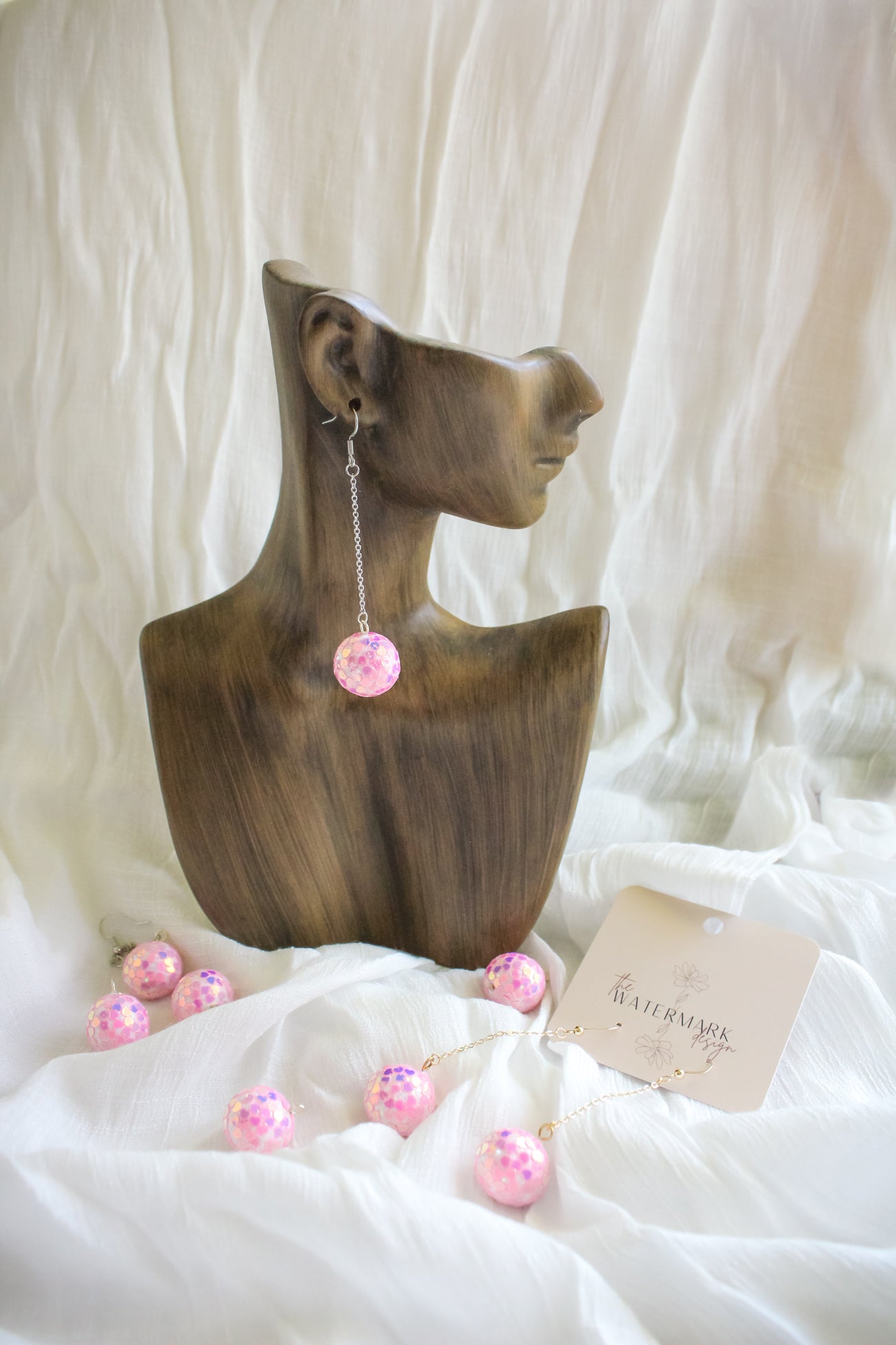 Pink Disco Ball Dangles