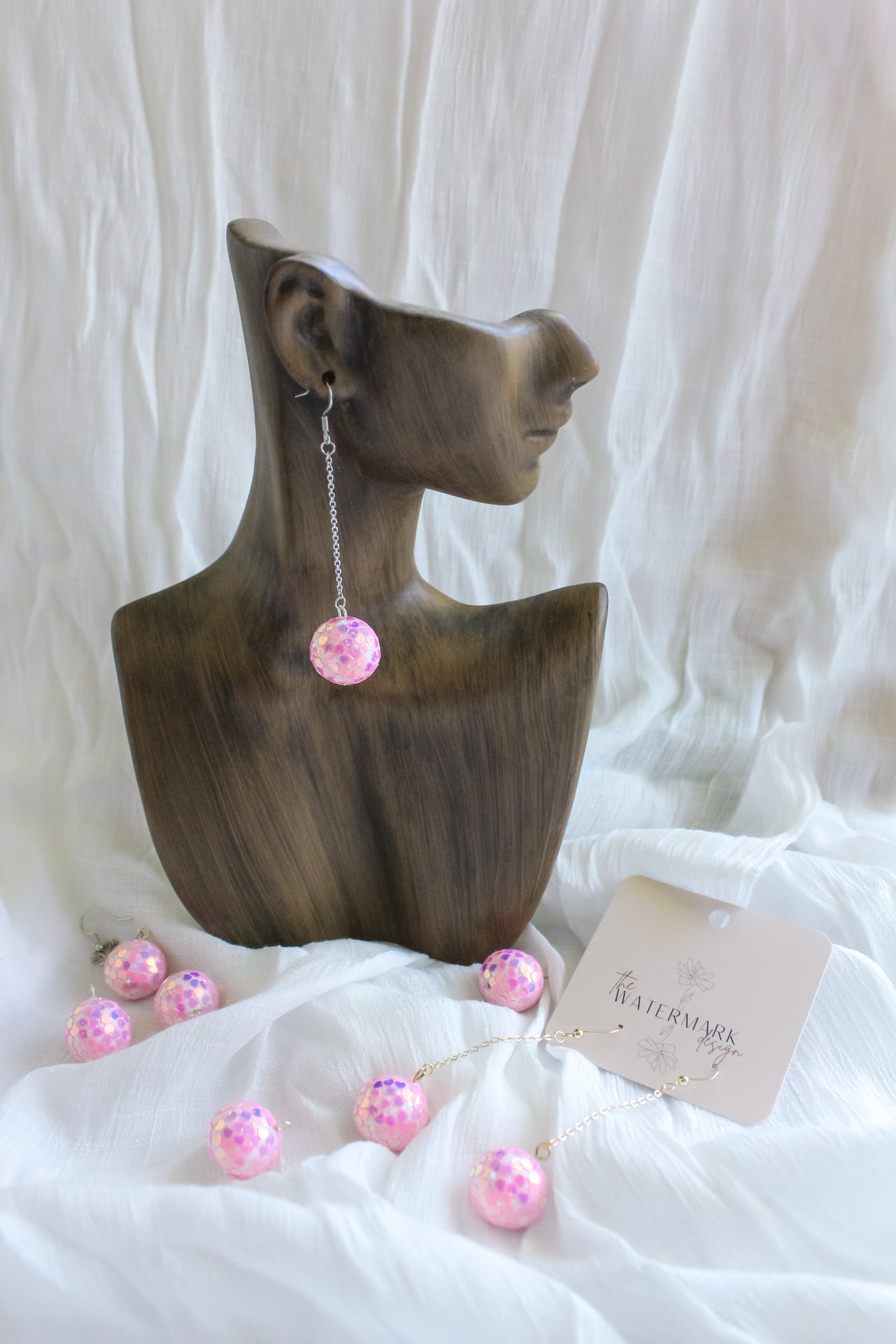 Pink Disco Ball Dangles