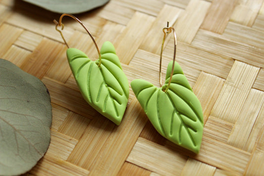 Spring Leaf Hoops