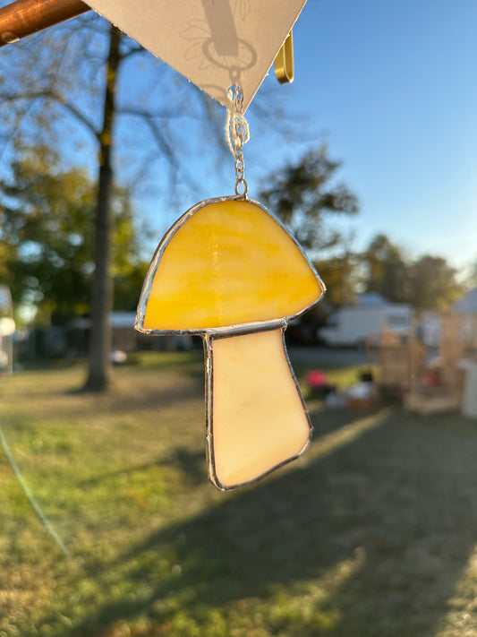 Stained Glass - Yellow Mushroom