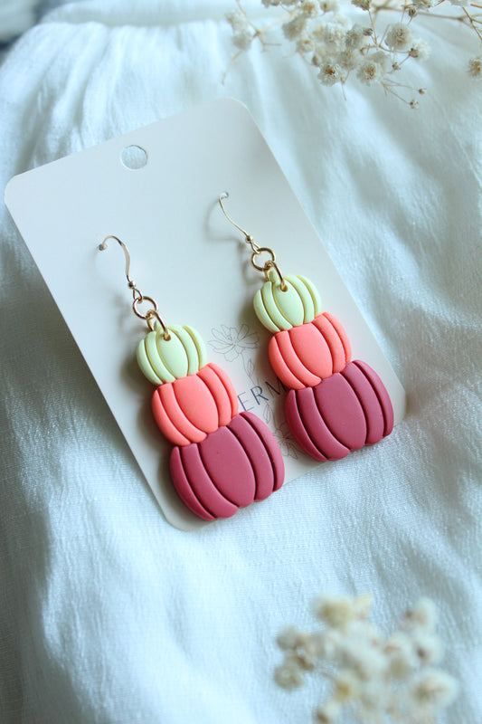 Halloween Collection - Pink & Yellow Gourds on Fishhook