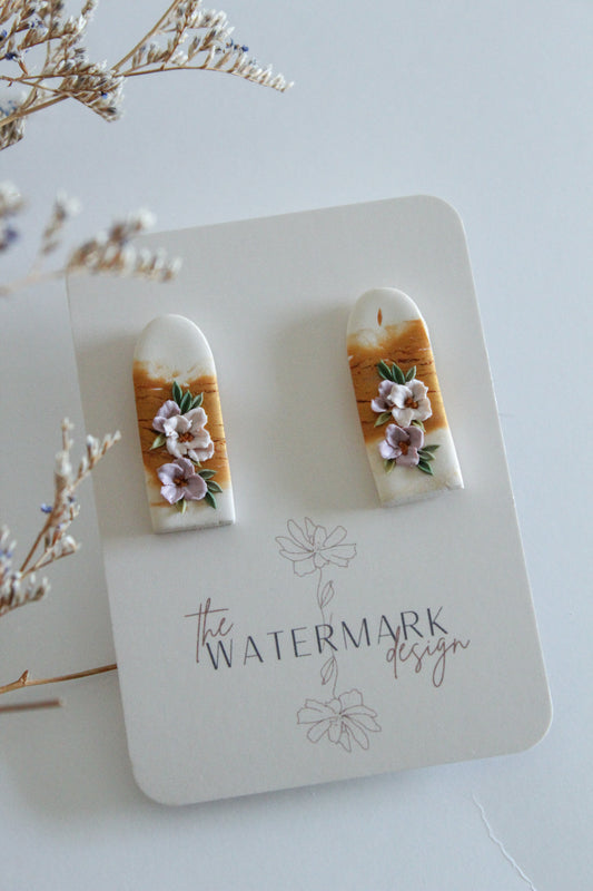 Golden Honey - Small Drop Studs