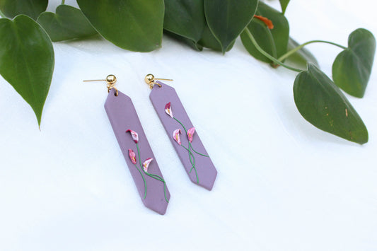 Deadly Plants Collection - Calla Lilies - Long Drop Earrings