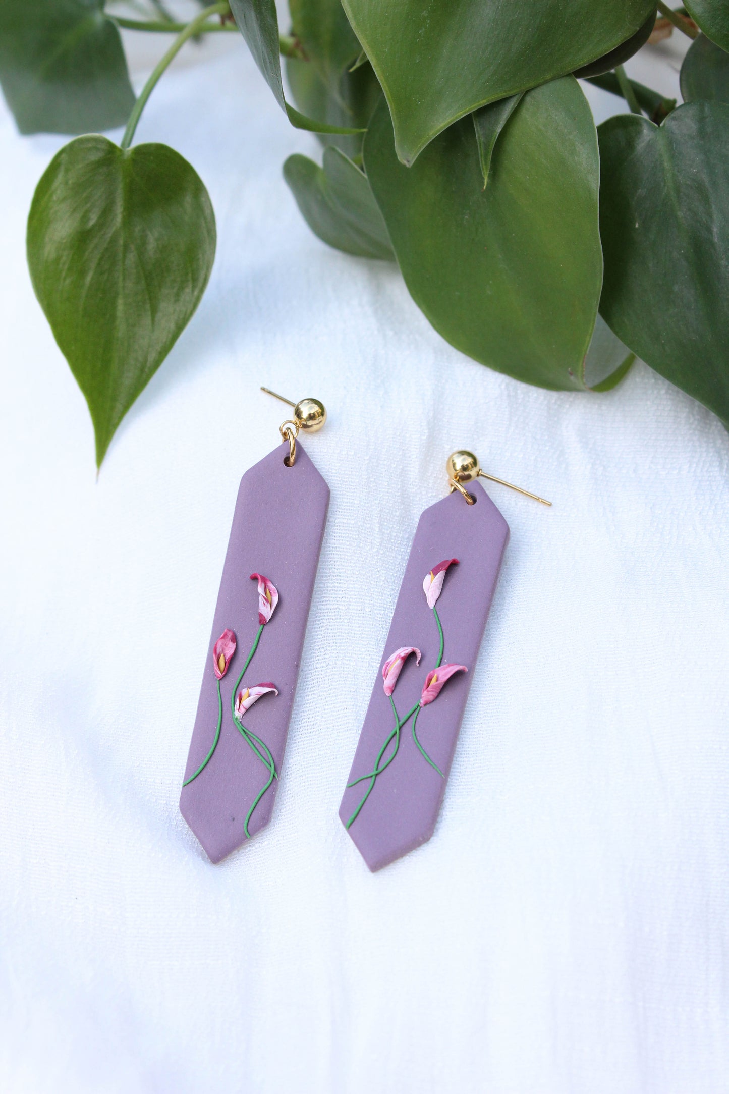 Deadly Plants Collection - Calla Lilies - Long Drop Earrings