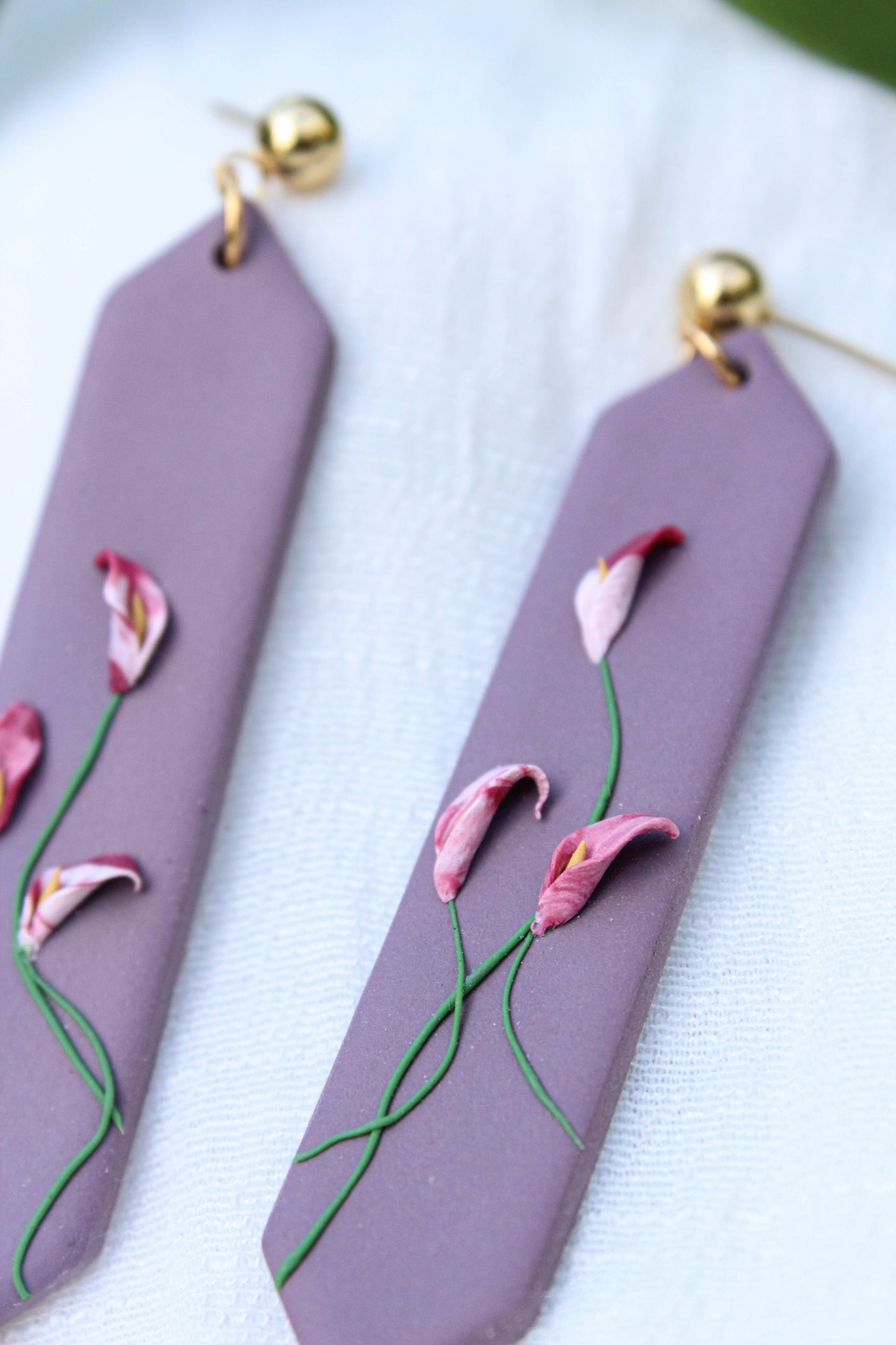 Deadly Plants Collection - Calla Lilies - Long Drop Earrings