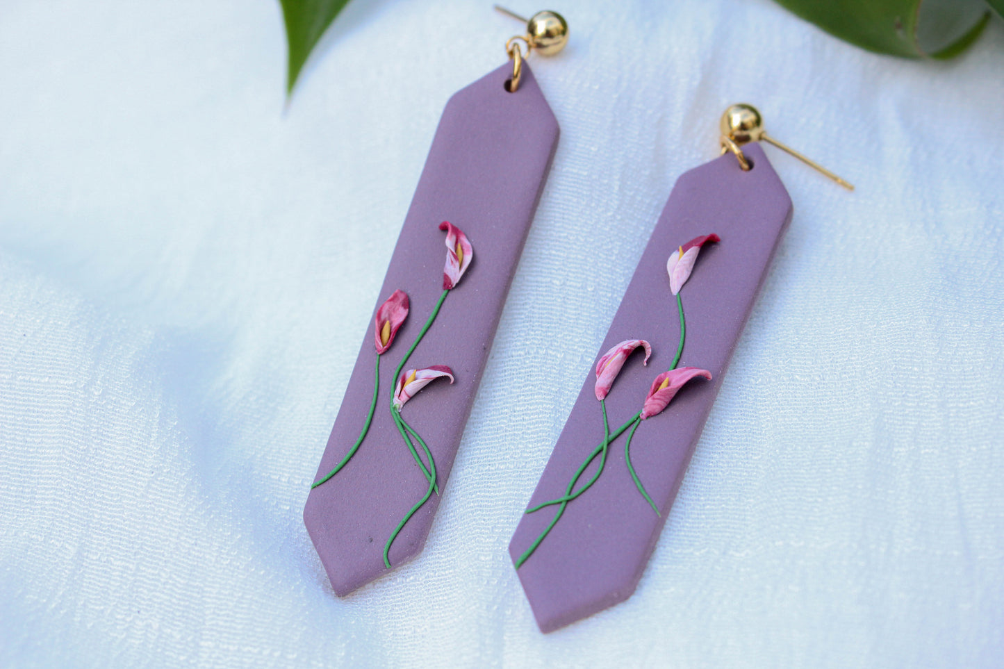 Deadly Plants Collection - Calla Lilies - Long Drop Earrings