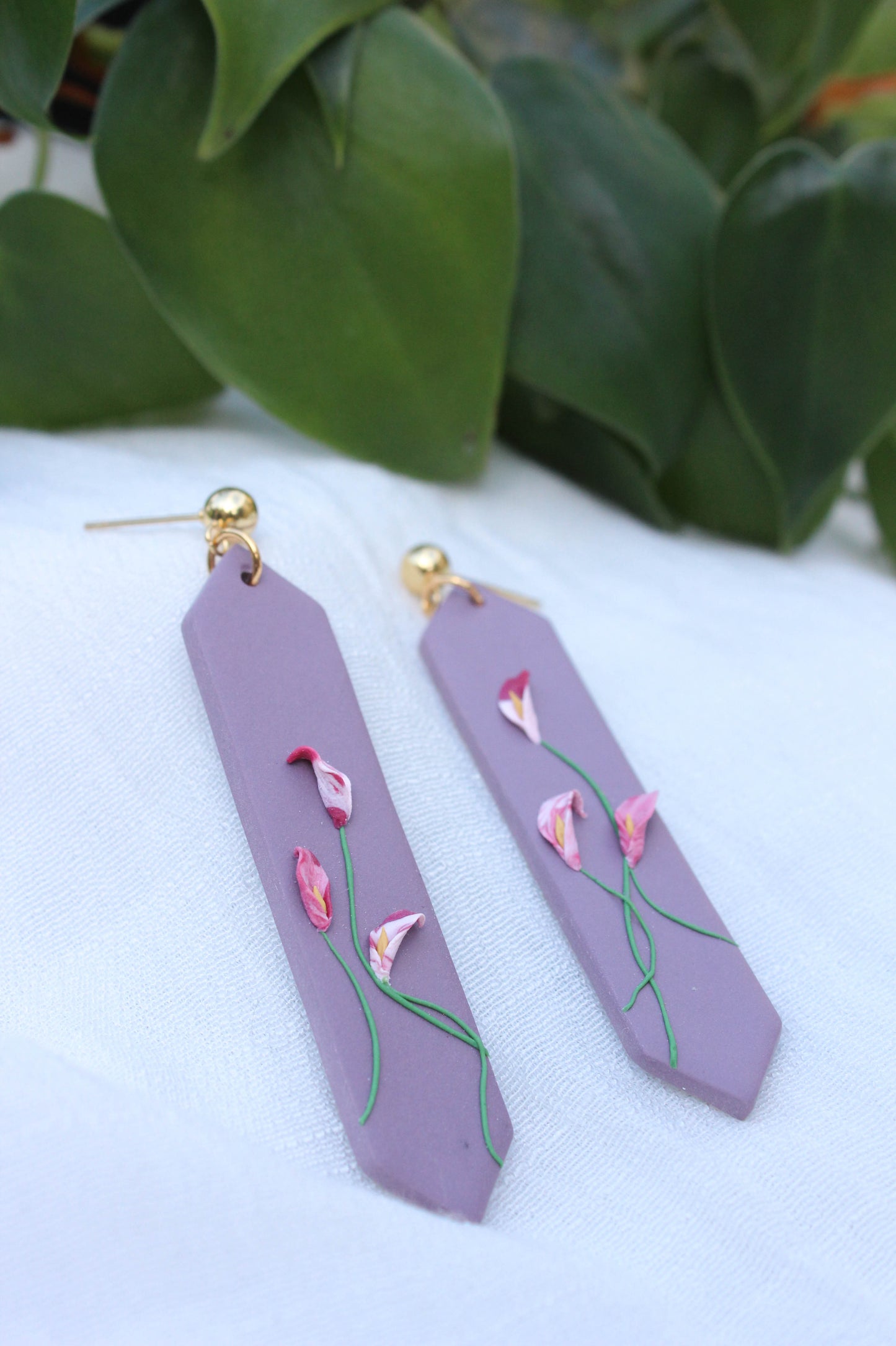 Deadly Plants Collection - Calla Lilies - Long Drop Earrings