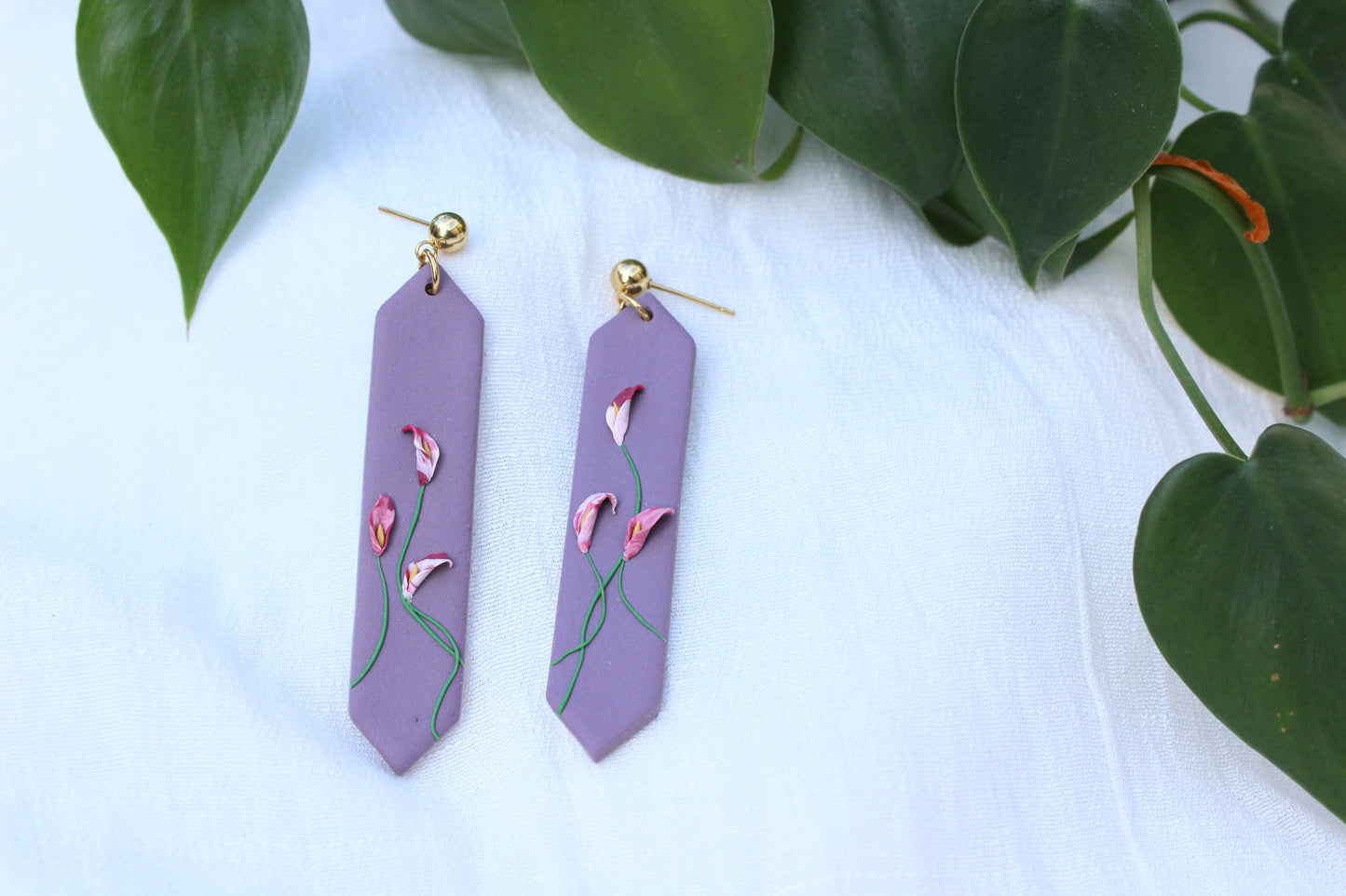 Deadly Plants Collection - Calla Lilies - Long Drop Earrings