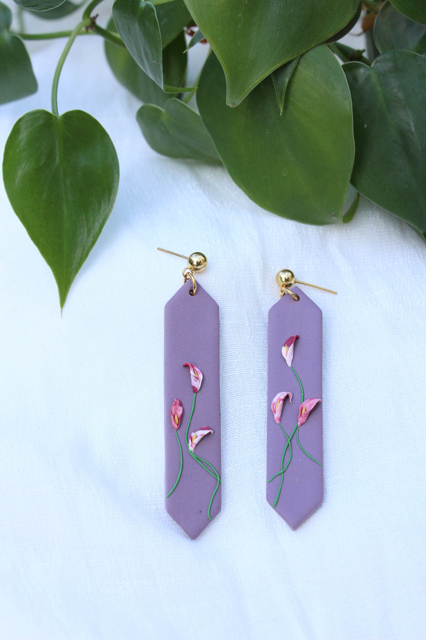 Deadly Plants Collection - Calla Lilies - Long Drop Earrings