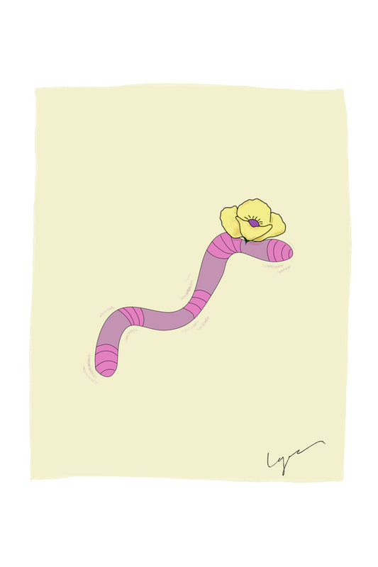 Worm with Flower Hat